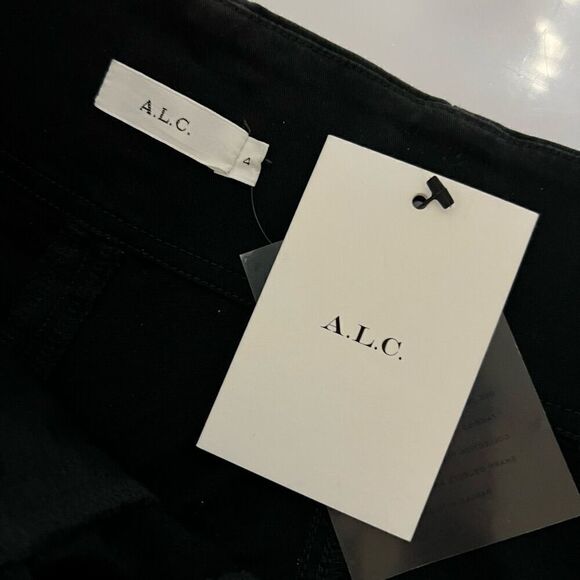 A.L.C. NWT Women's Black High Waist Lace Up Ankle Pants Size 4 - Picture 5 of 14